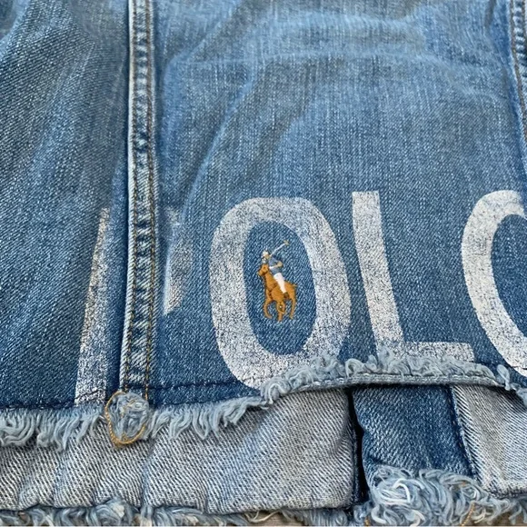POLO Ralph Lauren Distressed Denim Jacket Size 16 - Picture 3 of 10
